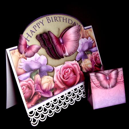 Plaque Card with Bag Butterfly Magenta by Dianne Jackson
