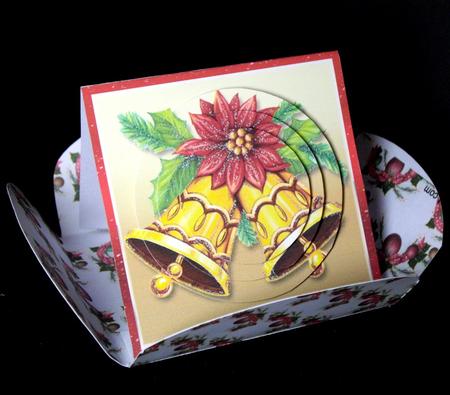 Christmas Bells Square Petal Card by Dianne Jackson
