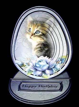 Porcelain Kitten Easel Card Kit by Dianne Jackson