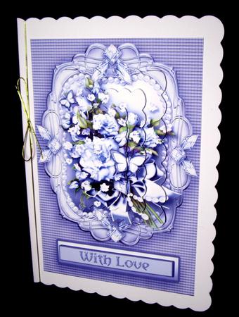 Vintage Blue Roses Bouquet in a Frame Pyramage by Dianne Jackson