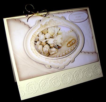 Wedding Roses in Coffee and Cream Quick Card by Dianne Jackson