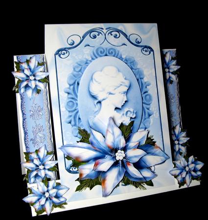 Shades of Blue with Cameo Lady and Blue Poinsettias by Dianne Jackson