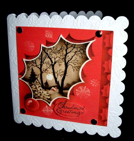 Holly & Snow Scene Striking Quick Card by Dianne Jackson