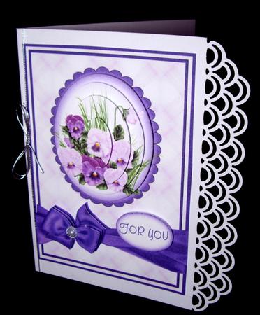 Pansies and Checks with Stacker and Decoupage by Dianne Jackson