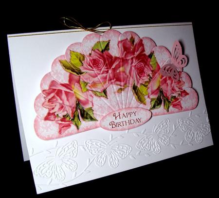 Pink Roses - Fan Sheet by Dianne Jackson