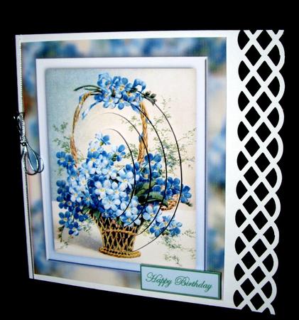 Forget-me-not - Pyramid Card Front/topper by Dianne Jackson