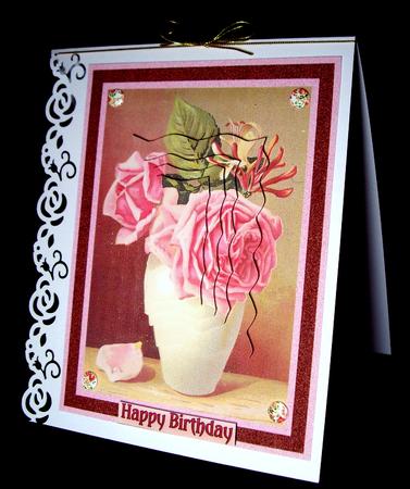 Pink Roses in Pot Vase by Dianne Jackson
