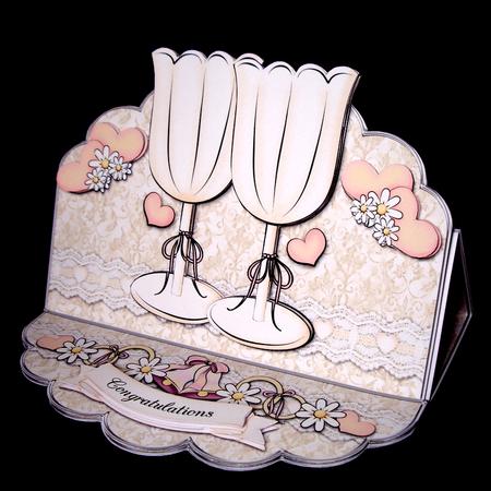 Wedding Lace - Scalloped Easel Card Kit by Dianne Jackson