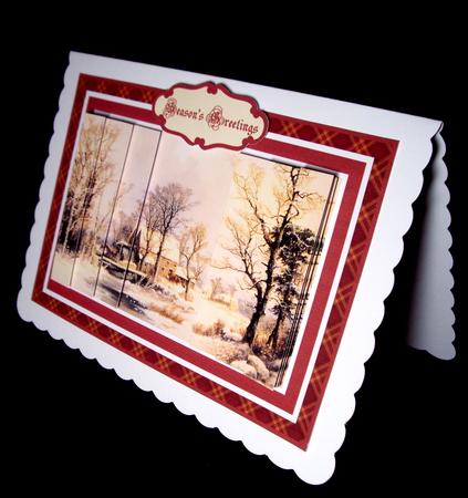 Winter Scene Painting Side Stacker by Dianne Jackson