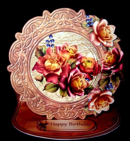 Autumn Roses Framed Easel Card Mini Kit by Dianne Jackson
