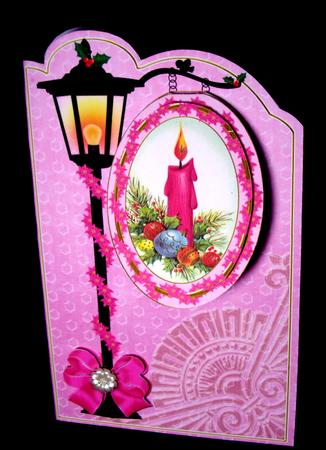 Cerise Candle 3D Opening Sign Card Mini Kit by Dianne Jackson