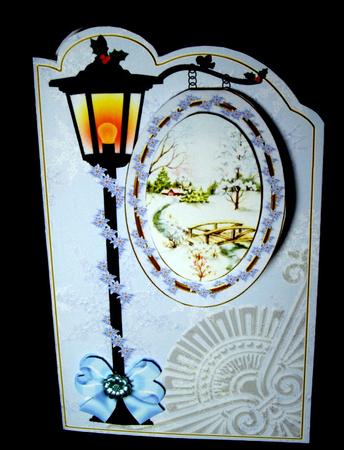 Blue Snowscene1 3D Opening Sign Card Mini Kit by Dianne Jackson