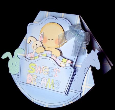 New Baby Boy in Cradle Wobble Card by Dianne Jackson
