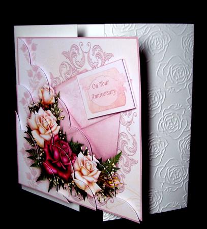 Antique Roses Scallop Corner Stacker by Dianne Jackson
