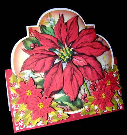 Red Poinsettia Shaped Over 3D Mini Card Kit by Dianne Jackson