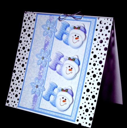 Ho Ho Ho Snowman Baubles Card Topper & Decoupage by Dianne Jackson