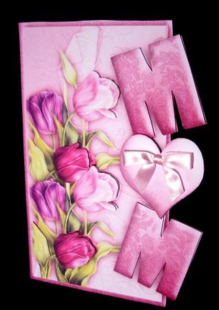 Over the Side Mum Tulips with Decoupage by Dianne Jackson