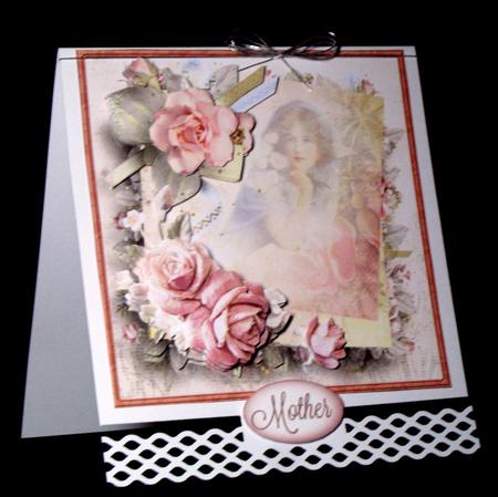 Vintage Rose and Ribbon Card and Decoupage by Dianne Jackson