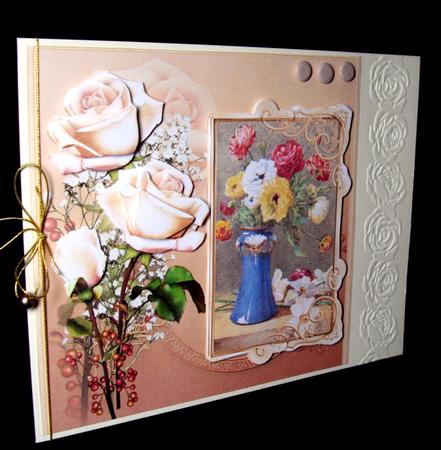 Vase of Roses Card with Decoupage by Dianne Jackson