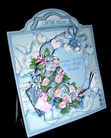 Triangular Base Kit Shabby Chic - Blue Roses by Dianne Jackson