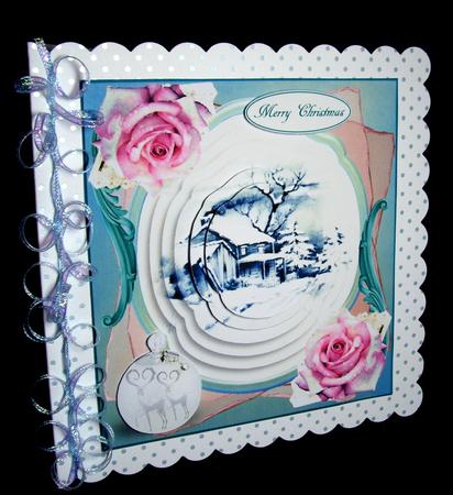 Winter Holiday Rose Topper with Decoupage by Dianne Jackson