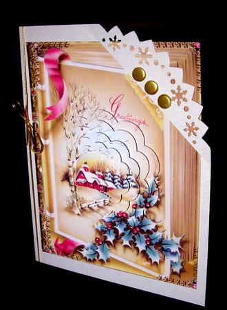 Vintage Christmas House on the Hill by Dianne Jackson