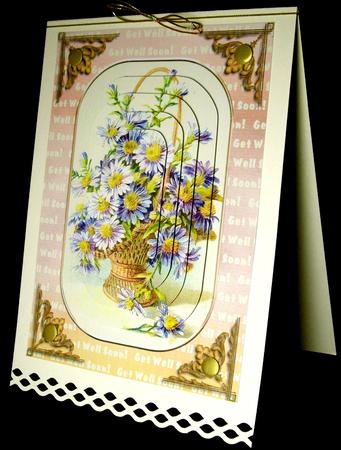 Vintage Basket of Flowers Get Well Soon by Dianne Jackson