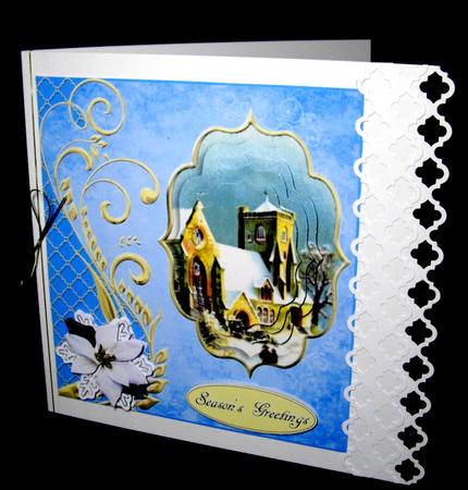 Blue Christmas Scene Topper with Layers by Dianne Jackson