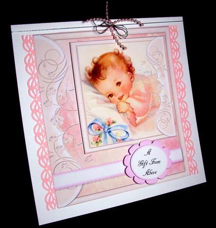 Baby Girl in Pink Swirl Frame 8x8 Mini Kit by Dianne Jackson