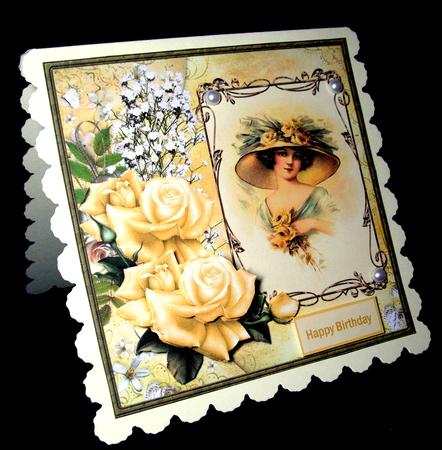 Lady with the Yellow Roses Card and Decoupage by Dianne Jackson