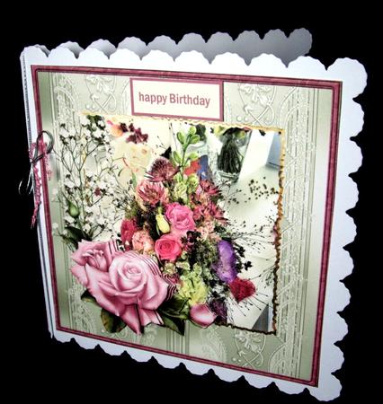 Pink Rose Selection Card with Decoupage by Dianne Jackson