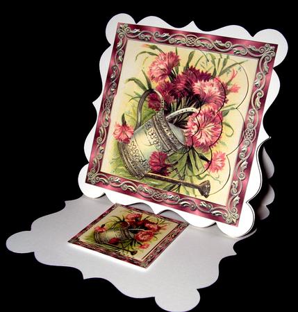 Vintage Floral Birthday Card Scalloped Pyramid by Dianne Jackson