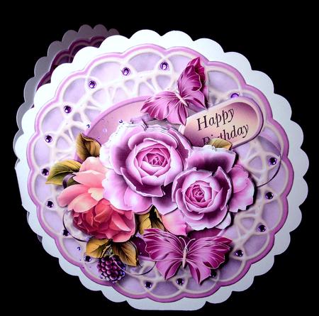 Lilac Roses Medallion Card Mini Kit by Dianne Jackson