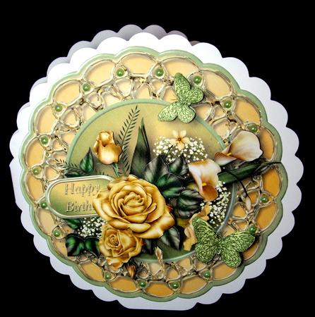 Golden Roses Medallion Card Mini Kit by Dianne Jackson
