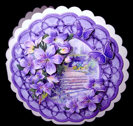 A Garden of Violets Medallion Card Mini Kit by Dianne Jackson