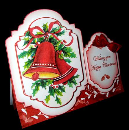 Christmas Bells Large Fancy Stand Up Card N Envelope Kit by Dianne Jackson