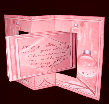 Pink Christmas Bauble Ornament Swing Card Kit by Dianne Jackson