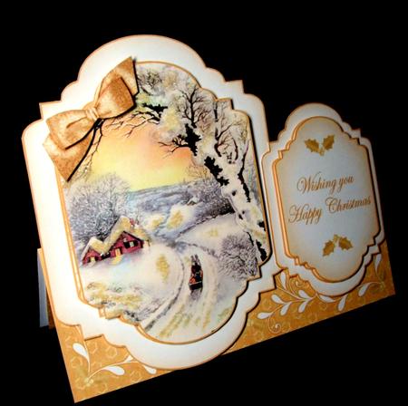 Winter Sunset Large Fancy Stand Up Card N Envelope Kit by Dianne Jackson