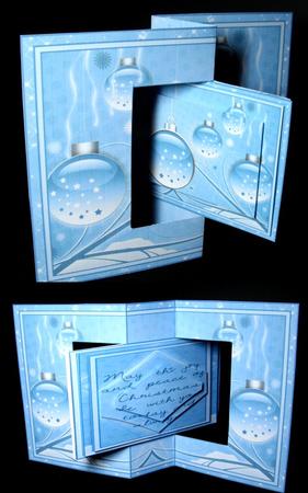 Blue Christmas Bauble Ornament Swing Card Kit by Dianne Jackson