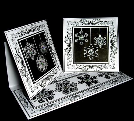 Elegant Monochrome Snowflakes 3 by Dianne Jackson