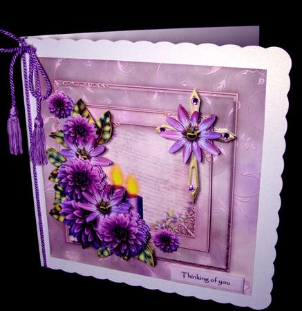 Sympathy Purple Flowers and Cross by Dianne Jackson
