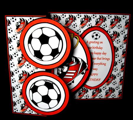 Fold Back Pop-up - Soccer (red) by Dianne Jackson