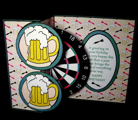 Fold Back Pop-up - Beer & Darts by Dianne Jackson