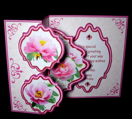 Fold Back Pop-up- Pink Peonies by Dianne Jackson