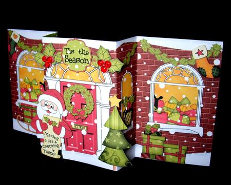 3D Christmas Santa's List Up Front Card Decoupage by Dianne Jackson