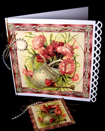 Vintage Floral Birthday Card Circle Pyramid by Dianne Jackson