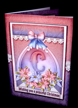 A5 Card Christmas Pink-lilac Poinsettia by Dianne Jackson