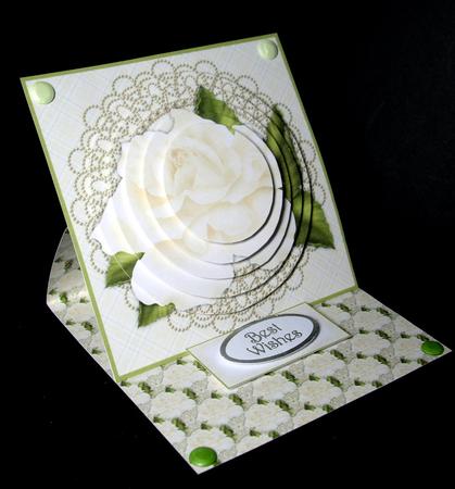 Roses & Pearls Easel Card Base 1 Mix N Match by Dianne Jackson