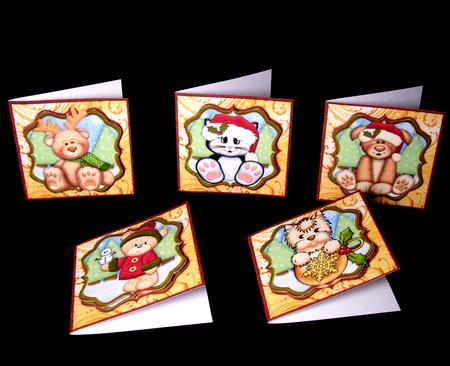 Cute Christmas Gift Tags in Gold & Red by Dianne Jackson