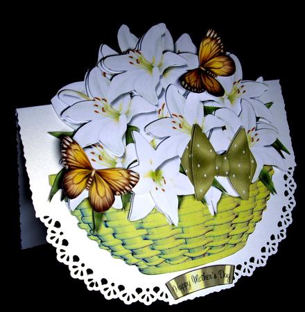 Basket White Lilies & Butterflies by Dianne Jackson